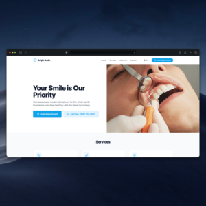 Bright Smile - Free Landing Page
