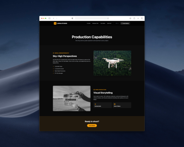 131shots_so Photo Studio Landing Page - Lumina Studio